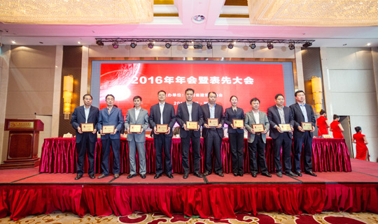 乐动(中国)官方总工程师陈建中（左五）上台领奖